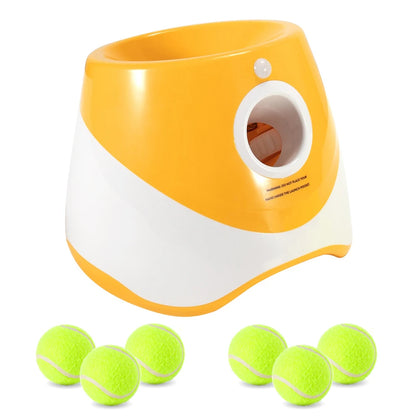 Automatic Dog Tennis Ball Launcher Dogs Chase Toys Automatic Fun Interactive Machine Fun Interactive Rechargable Catapult 6 Ball